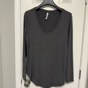 Women's Charcoal Gray Long Sleeve Top